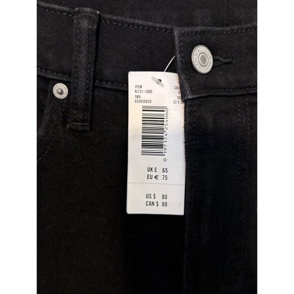 Abercrombie Fitch Jeans Mens 32 Black Athletic Slim Fit Denim Stretch - Picture 3 of 4